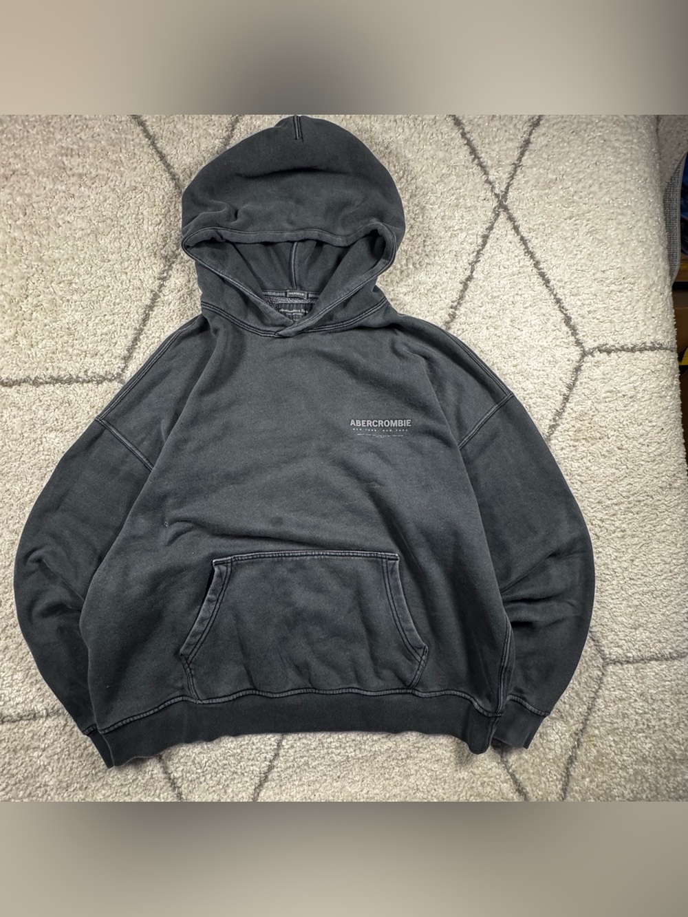 Abercrombie & Fitch Oversized Black Fleece Hoodie